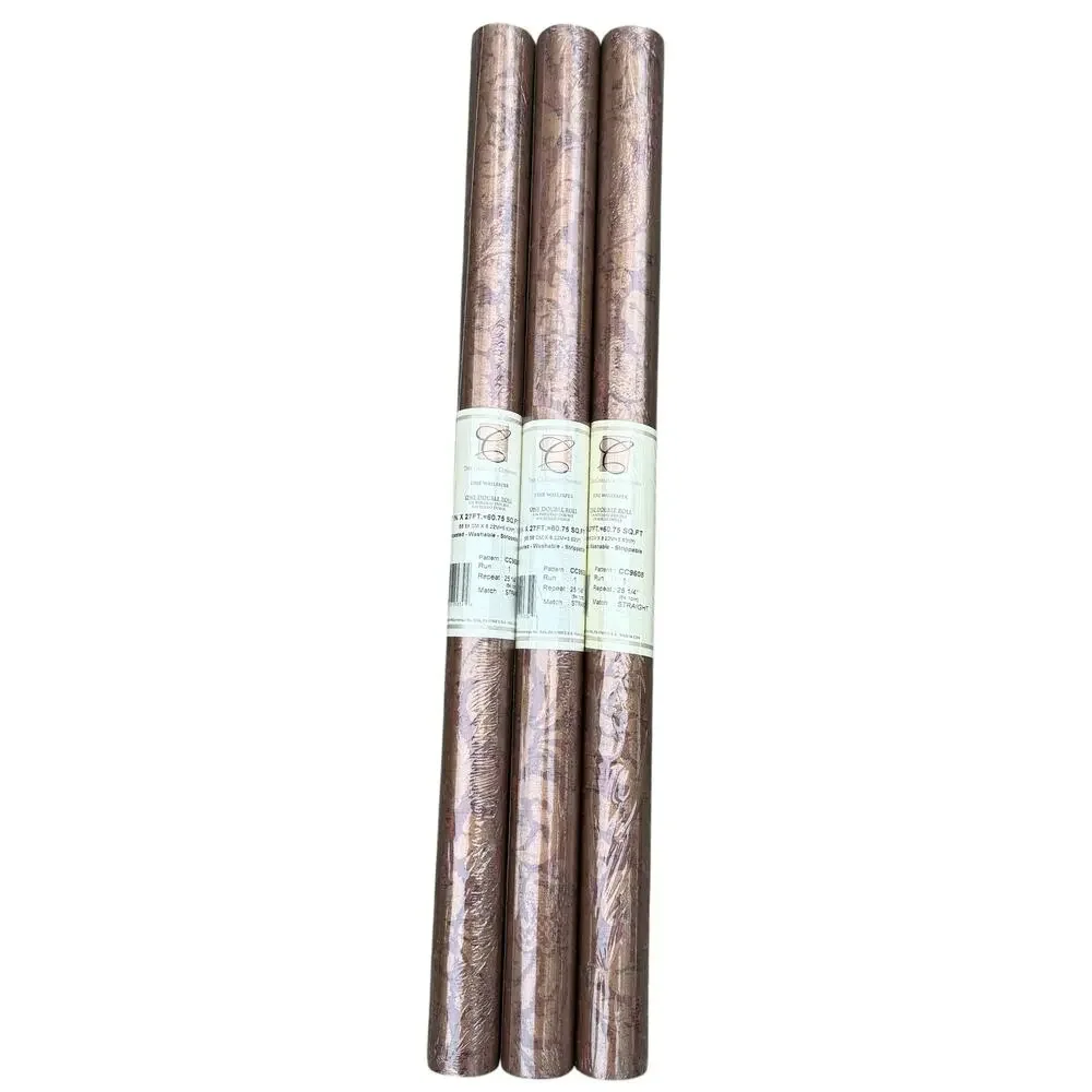 Carlisle Company Fine Wallpaper Damask Gold Rust Lorraine CC9608 1 Roll NEW